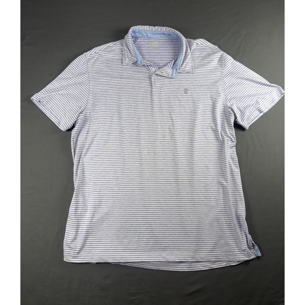 Izod Golf Men's Polo Shirt-Size XL- Lightweight Purple and White